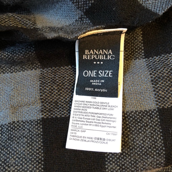 NBW Banana Republic Checkered Scarf Black & Grey - Picture 3 of 3
